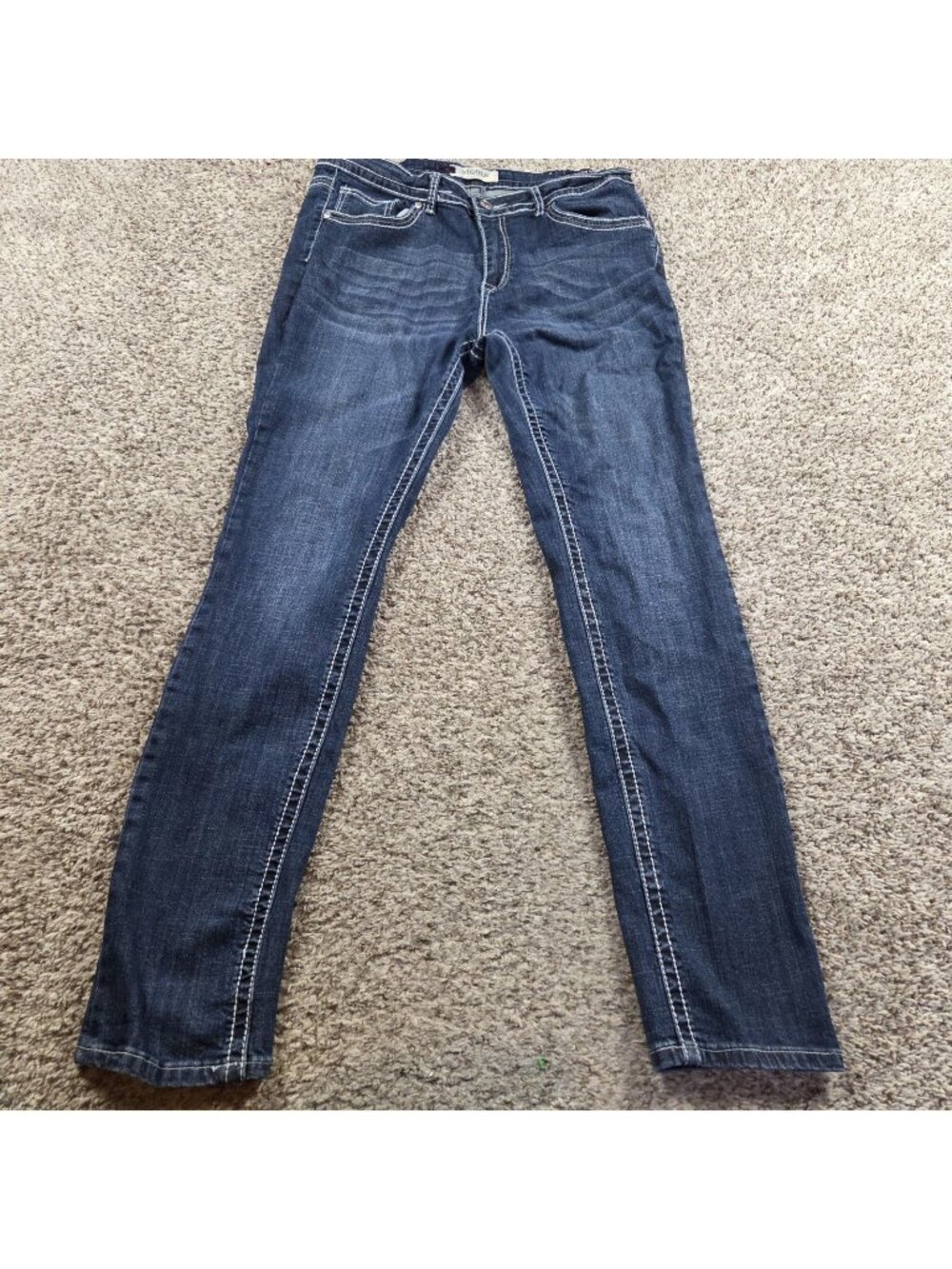 Vigold Jeans Women's 17 Skinny Flap Pockets Dark Wash Denim Tall 34.5" Inseam